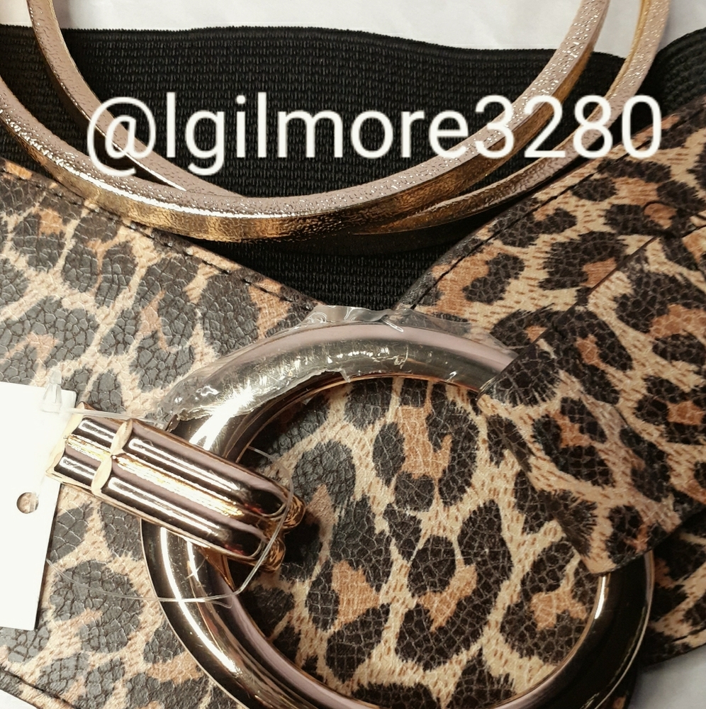2/$15🥂 Animal Print Belt/Gold Hoops combo